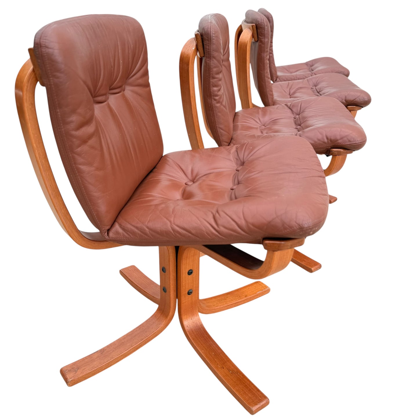 Rare Set of 4 Vintage Joe Rufenacht Lounge Chairs – Howe Leather
