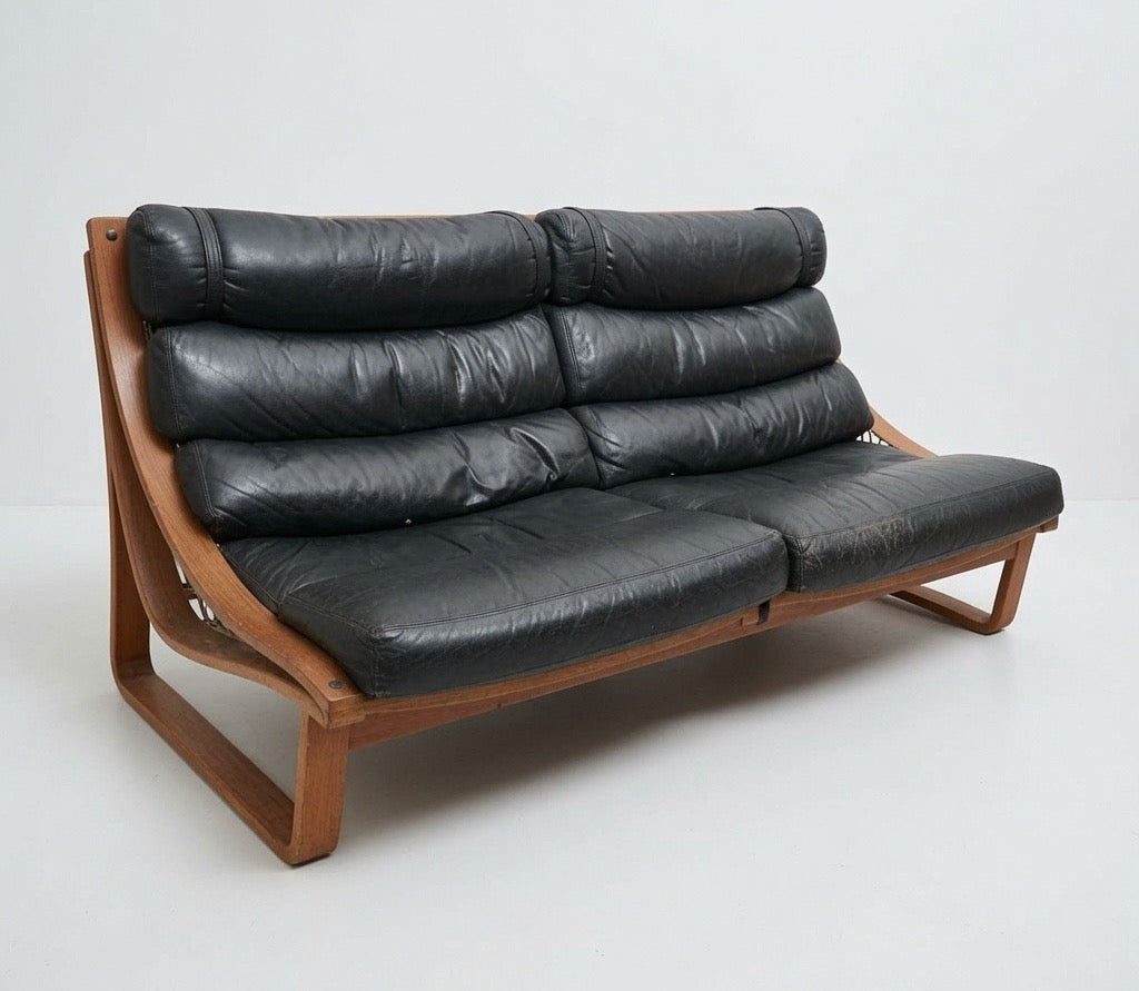 Tessa T4 Three-Seater Lounge – Iconic 1970s Fred Lowen Design in Black Leather - Coming Soon