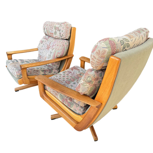 Vintage Mid Century Tessa T21 Swivel Chairs Pair (Refine)