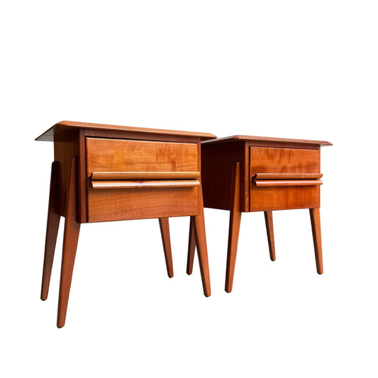 Relocation Clearance: Myer Heritage Pasadena Bedside Tables Pair - Tasmanian Myrtle