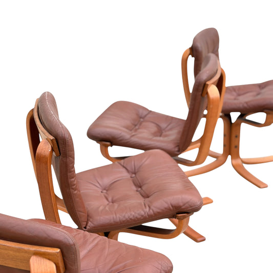 Rare Set of 4 Vintage Joe Rufenacht Lounge Chairs – Howe Leather