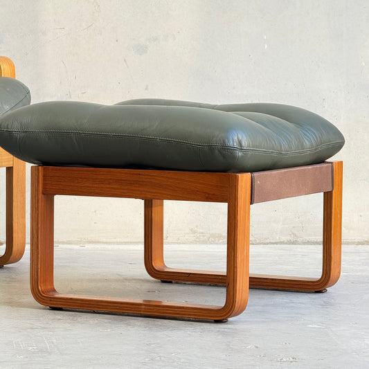 Tessa Stockholm Armchair & Foot Stool – Forest Green (Revive)