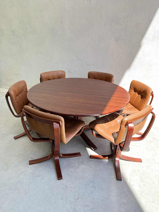 Joe Rufenacht Set of 6 Designer Dining Chairs & Solid Wooden Table Suite (Revive)