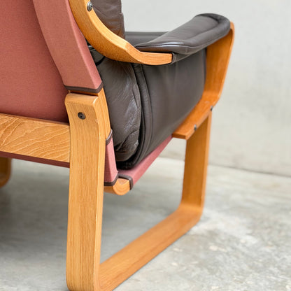 Pair of Tessa Austin Chocolate Brown Leather Armchairs (Revive)