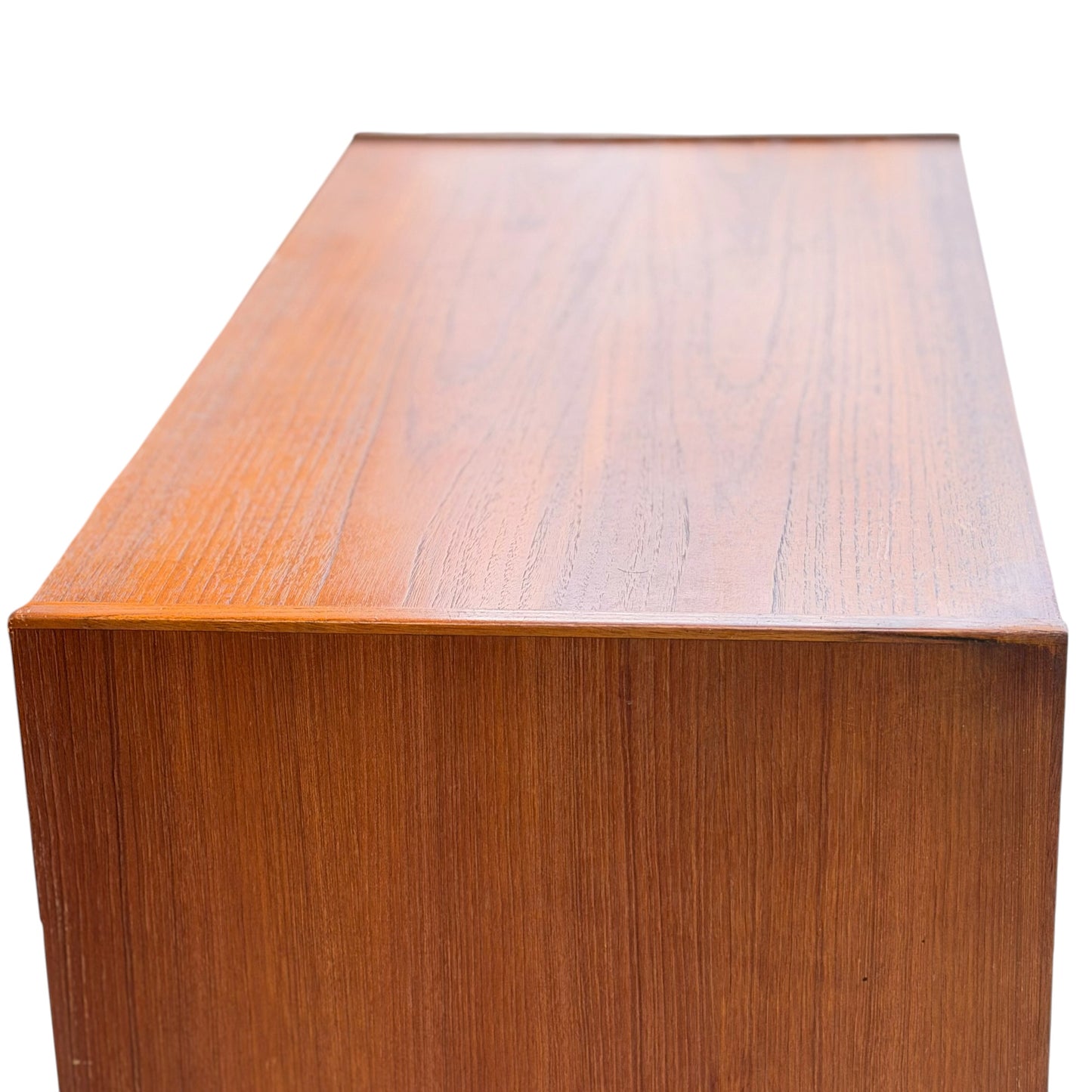 Parker Mid-Century Teak 5-Drawer Tallboy with Blackwood Base