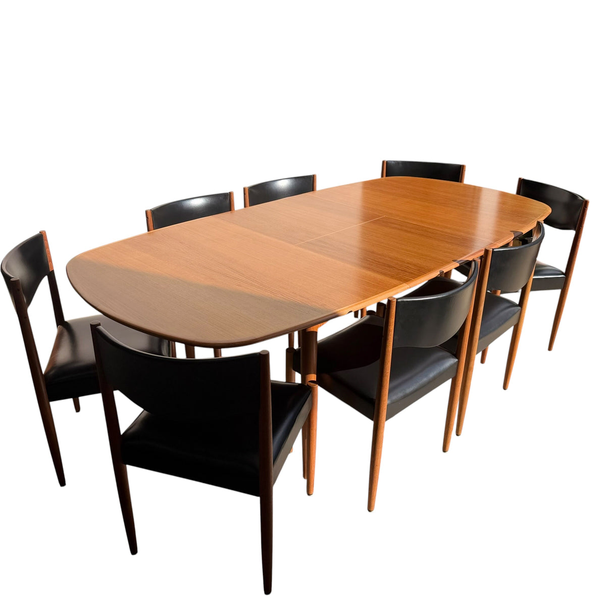 Relocation Clearance: Parker Number 62 Dining Chairs – Original Black Vinyl - Set of 8 (Chairs Only)
