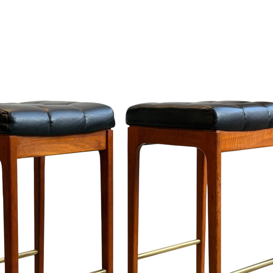 Mid Century Australian 1960s Barstools by Gerald Easden Set of 3 in Black - Bar Height Variant (Revive)