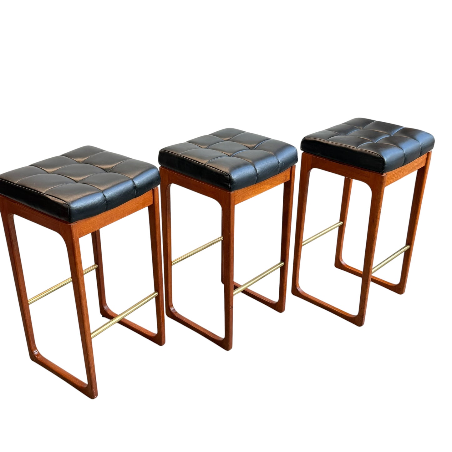 Mid Century Australian 1960s Barstools by Gerald Easden Set of 3 in Black - Bar Height Variant (Revive)