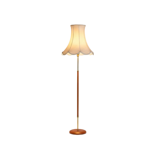 Exquisite Vintage Danish Teak & Brass Floor Lamp – Sculptural Mid-Century Masterpiece