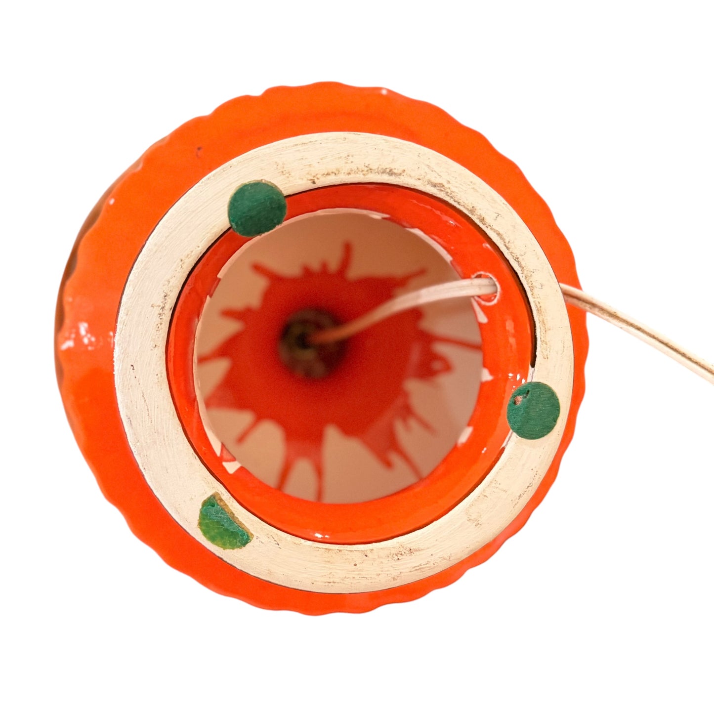 Mid-Century Fat Lava Ceramic Table Lamp – Vibrant Orange & Brown 1960s/1970s Vintage
