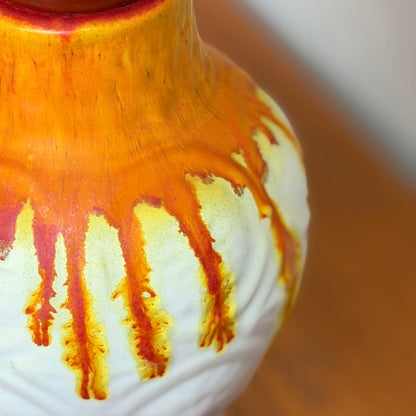 Vibrant Retro Drip Glaze Ceramic Table Lamp – Mid-Century Sunset Glow