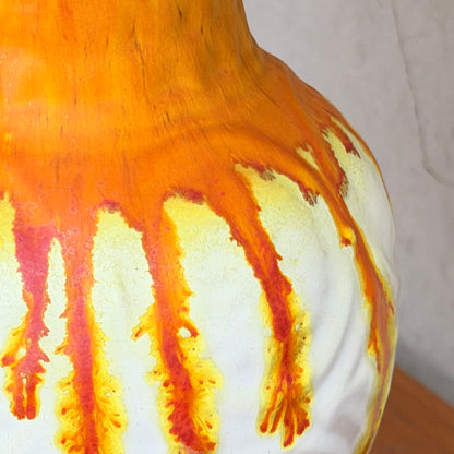 Vibrant Retro Drip Glaze Ceramic Table Lamp – Mid-Century Sunset Glow
