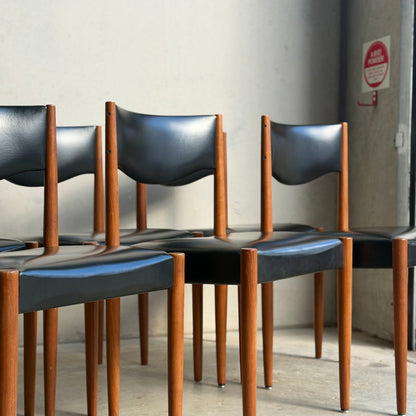 Relocation Clearance: Parker Number 62 Dining Chairs – Original Black Vinyl - Set of 8 (Chairs Only)