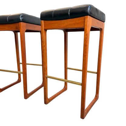 Mid Century Australian 1960s Barstools by Gerald Easden Set of 3 in Black - Bar Height Variant (Revive)