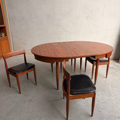 Ernst Hansen Mid-Century Round Extending Dining Set – Teak with 5 Chairs (6th Available upon request for fee)