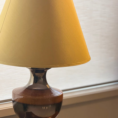 Large Groovy Sunset Ribbed Ceramic Table Lamp – Bold MCM Statement Piece