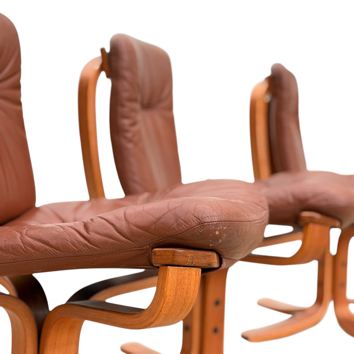 Rare Set of 4 Vintage Joe Rufenacht Lounge Chairs – Howe Leather