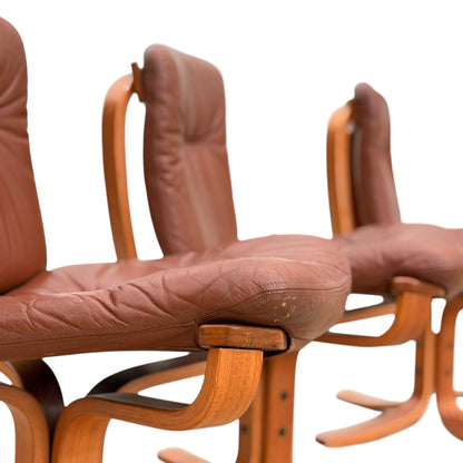 Rare Set of 4 Vintage Joe Rufenacht Lounge Chairs – Howe Leather