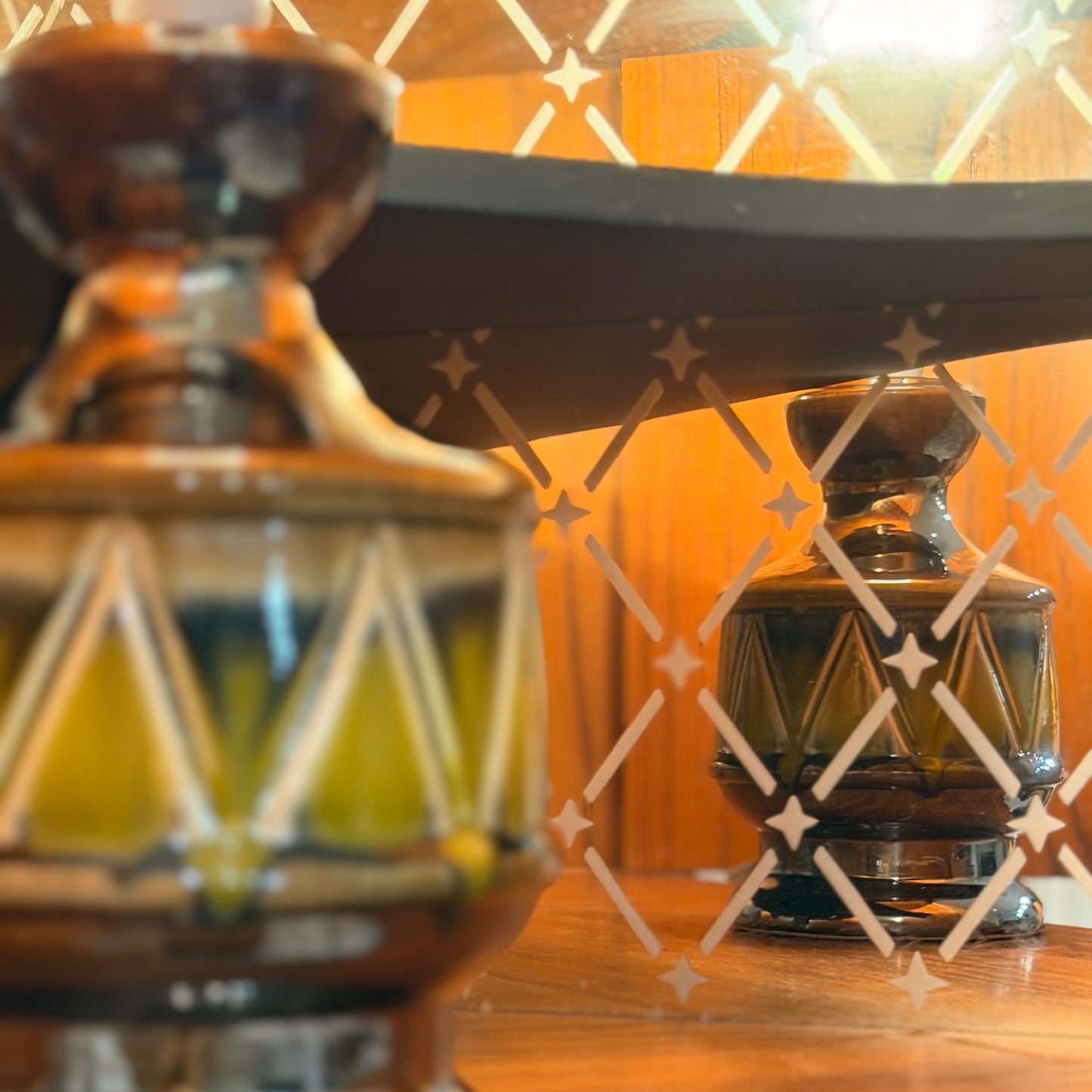 Vintage Mid-Century Ceramic Table Lamp Base – Striking Geometric Danish-Style, 1960s/70s