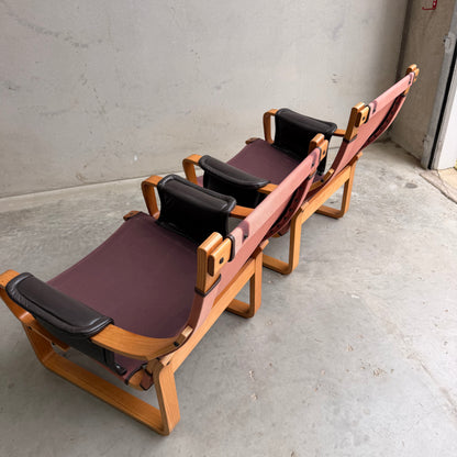 Pair of Tessa Austin Chocolate Brown Leather Armchairs (Revive)