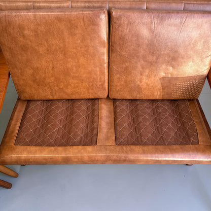 Rare Fler “Flerline” Modular Sofa Set with Original Vinyl & Cane