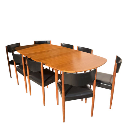 Relocation Clearance: Parker Number 62 Dining Chairs – Original Black Vinyl - Set of 8 (Chairs Only)