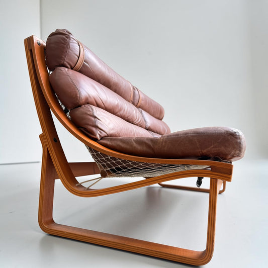Tessa T4 Three-Seater Lounge – Iconic 1970s Fred Lowen Design in Rich Brown Leather