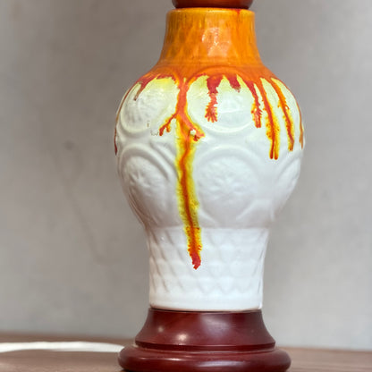 Vibrant Retro Drip Glaze Ceramic Table Lamp – Mid-Century Sunset Glow