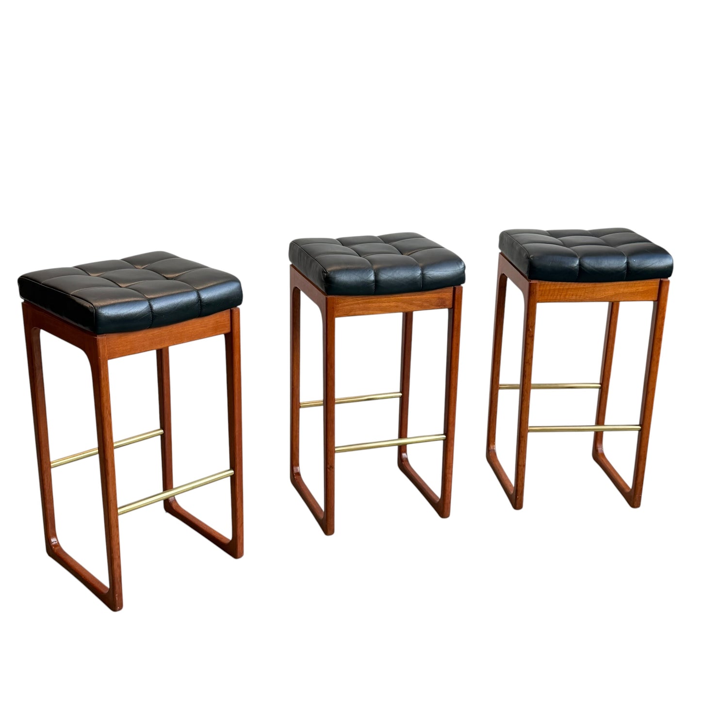 Mid Century Australian 1960s Barstools by Gerald Easden Set of 3 in Black - Bar Height Variant (Revive)