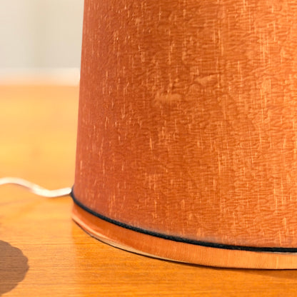 Mid-Century Fat Lava Ceramic Table Lamp – Vibrant Orange & Brown 1960s/1970s Vintage