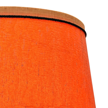 Mid-Century Fat Lava Ceramic Table Lamp – Vibrant Orange & Brown 1960s/1970s Vintage