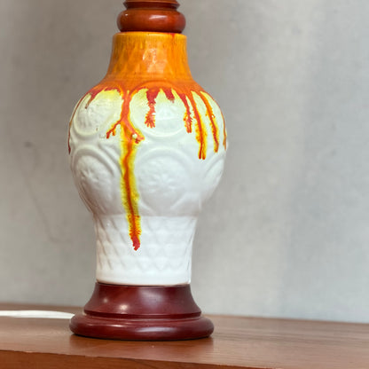 Vibrant Retro Drip Glaze Ceramic Table Lamp – Mid-Century Sunset Glow