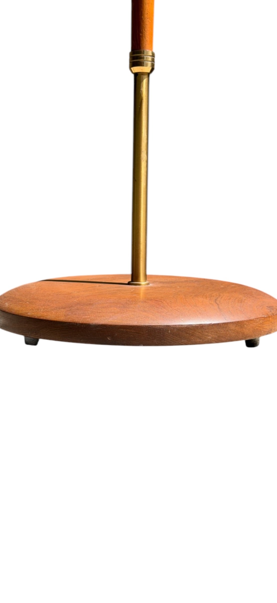 Exquisite Vintage Danish Teak & Brass Floor Lamp – Sculptural Mid-Century Masterpiece
