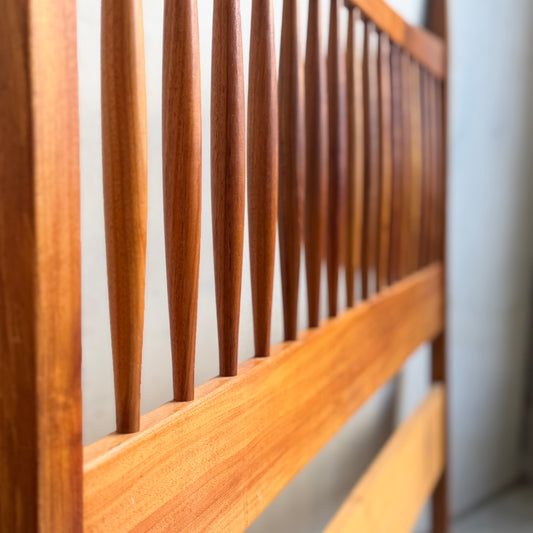 1960s Parker Nordic Double Bedhead in Solid Blackwood