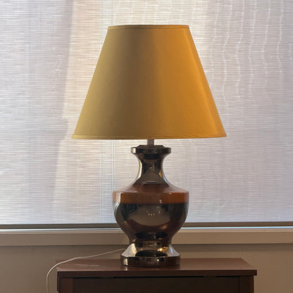 Large Groovy Sunset Ribbed Ceramic Table Lamp – Bold MCM Statement Piece