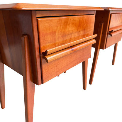 Pair of Myer Heritage Pasadena Bedside tables, 1950s, Solid Tasmanian Myrtle (Rediscover)
