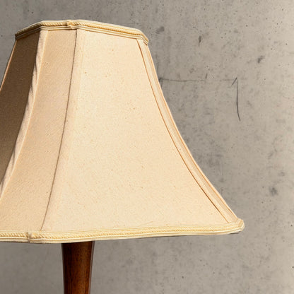 Mid Century Modern Parquetry Table Lamp – Sculptural Turned Wood Base Parkman Woodware
