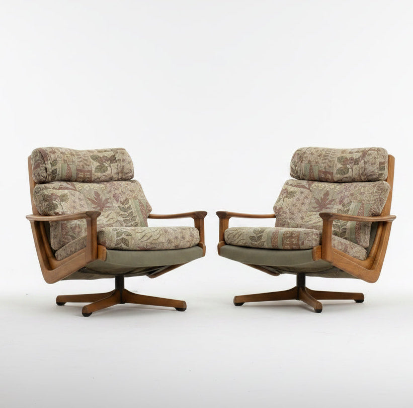 Vintage Mid Century Tessa T21 Swivel Chairs Pair (Refine)