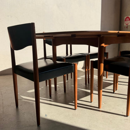 Relocation Clearance: Parker Number 62 Dining Chairs – Original Black Vinyl - Set of 8 (Chairs Only)
