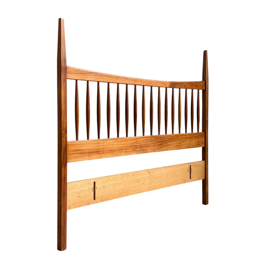 1960s Parker Nordic Double Bedhead in Solid Blackwood