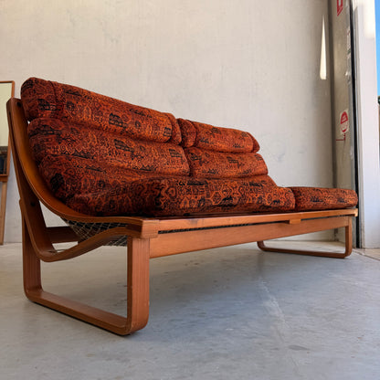 Vintage Tessa T4 Three-Seater Lounge – Burnt Orange Velvet
