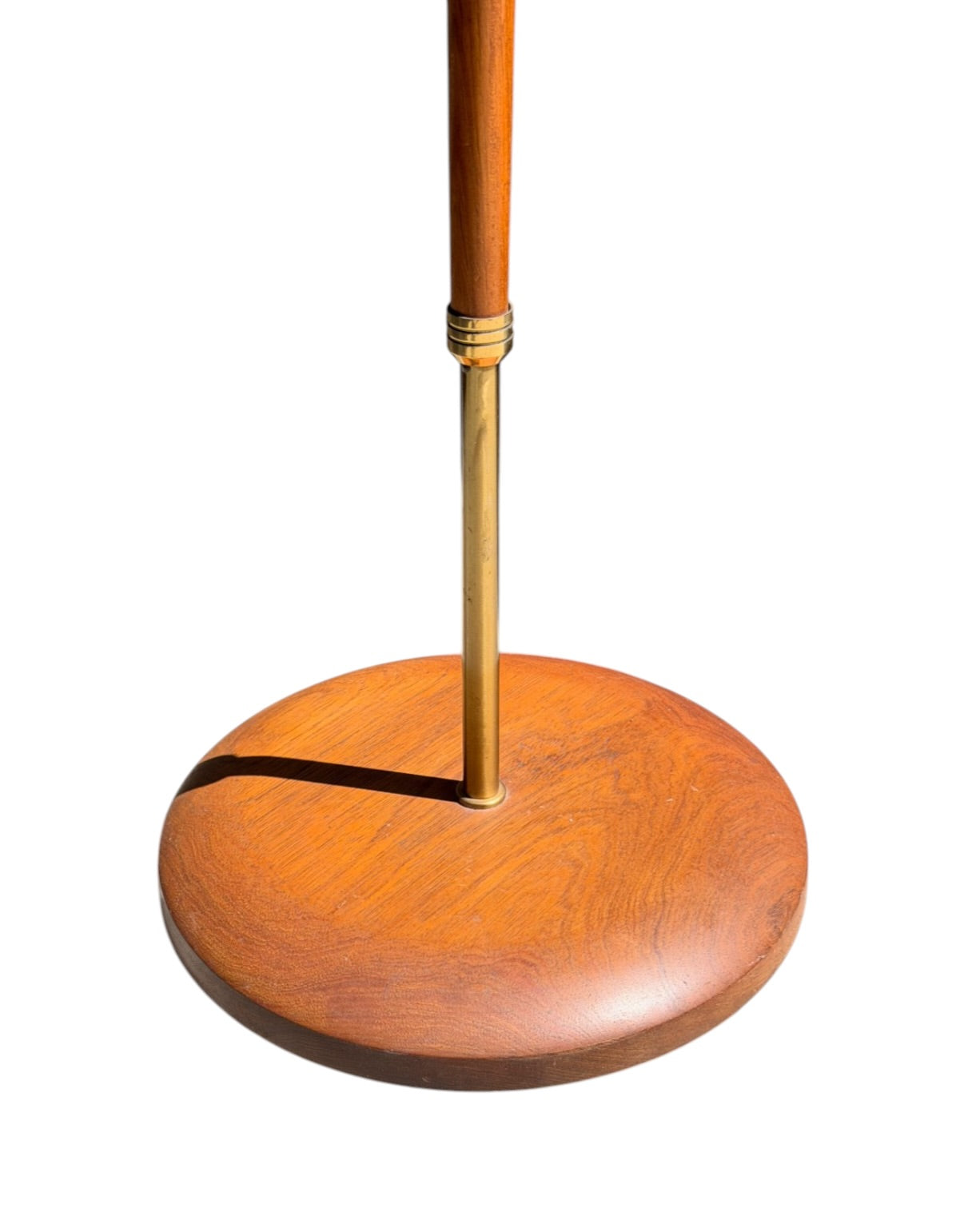 Exquisite Vintage Danish Teak & Brass Floor Lamp – Sculptural Mid-Century Masterpiece