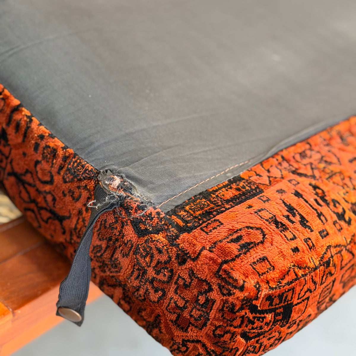 Vintage Tessa T4 Three-Seater Lounge – Burnt Orange Velvet