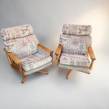 Vintage Mid Century Tessa T21 Swivel Chairs Pair (Refine)