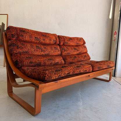 Vintage Tessa T4 Three-Seater Lounge – Burnt Orange Velvet