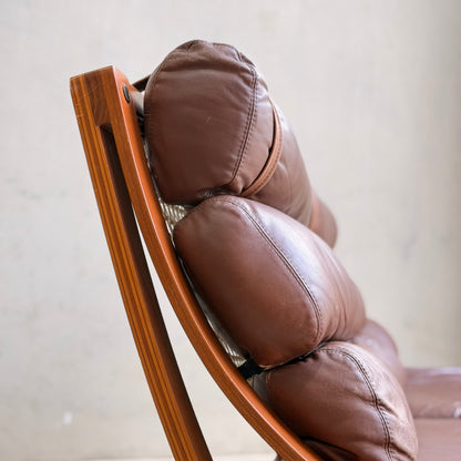 Tessa T4 Two-Seater Lounge – Iconic 1970s Fred Lowen Design in Rich Brown Leather