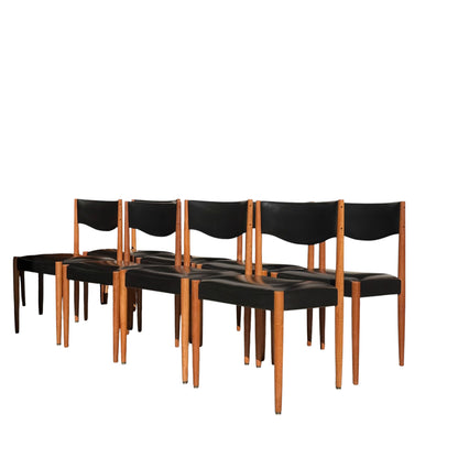 Relocation Clearance: Parker Number 62 Dining Chairs – Original Black Vinyl - Set of 8 (Chairs Only)