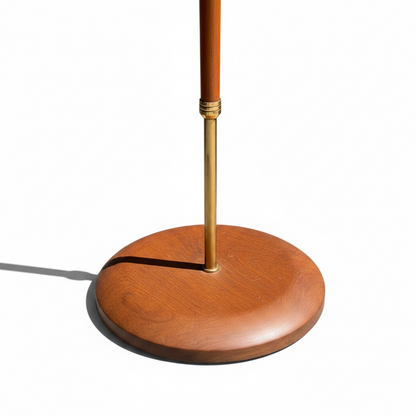 Exquisite Vintage Danish Teak & Brass Floor Lamp – Sculptural Mid-Century Masterpiece
