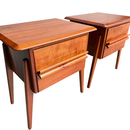 Pair of Myer Heritage Pasadena Bedside tables, 1950s, Solid Tasmanian Myrtle (Rediscover)