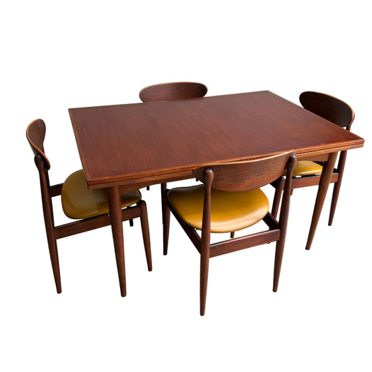 A Vintage Mid-Century Parker 109 Nordic Extension Dining Table in teak, table only (Revive), displayed on a white background for a classic mid-century modern look.